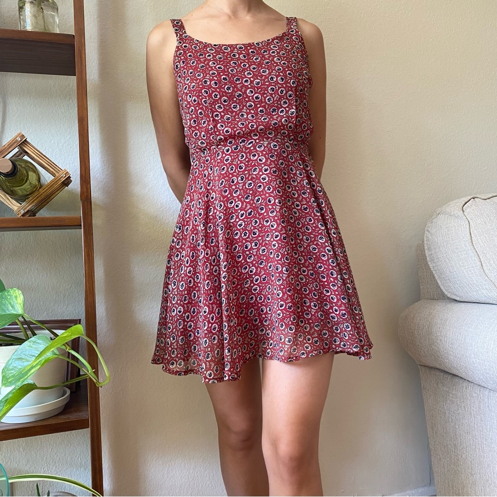 Lucca Couture rose print pattern mini dress sz XS
